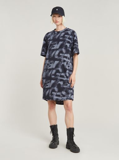 Sprayed Letters Loose Dress